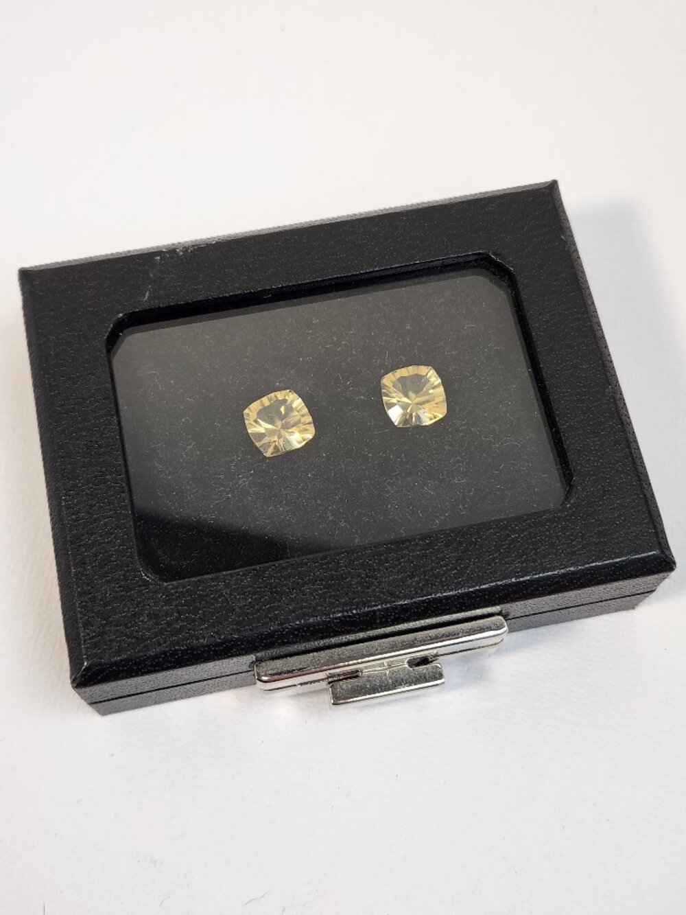 VTG Matched Pair Natural Citrine 5.60 CTW Golden Cushion Cut Loose Gemstones 9mm - Picture 2 of 16